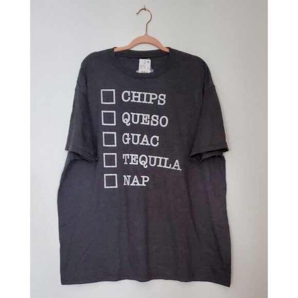 Unbranded Other - T SHIRT XXL Chips Queso Guac Tequila Nap Gray